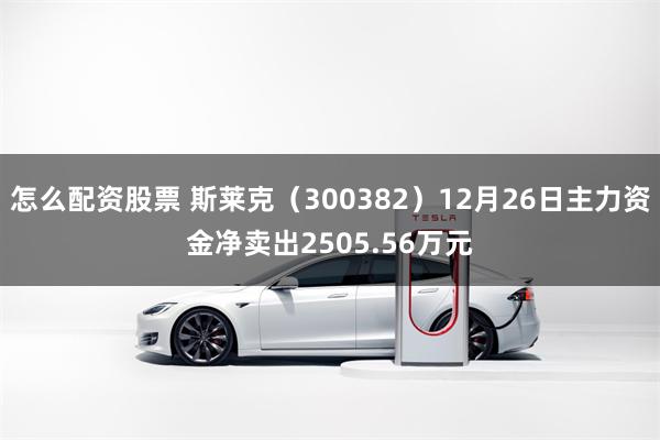 怎么配资股票 斯莱克（300382）12月26日主力资金净卖出2505.56万元